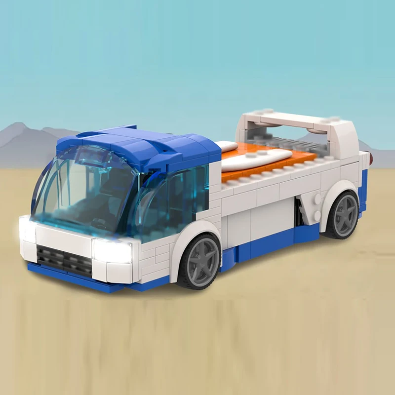 Modèle de jeu populaire MOC, briques de construction, voiture de course phare, technologie modulaire, cadeaux de vacances pour enfants, jouets à assembler, costume
