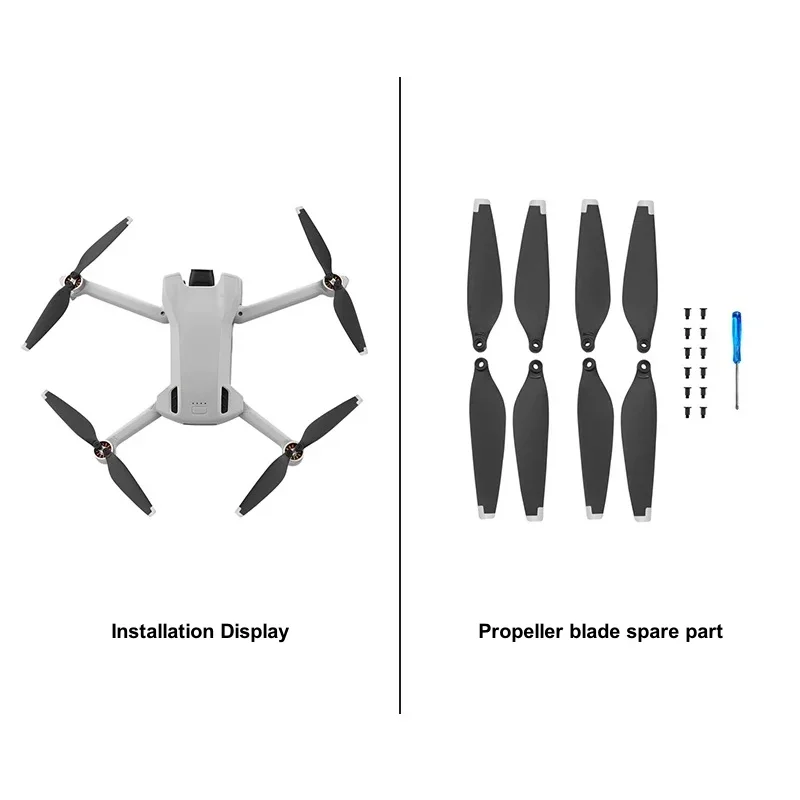 8 unids/set para DJI Mini 3 Blade Mini 3Pro reducción de ruido inferior hélice rápida reemplazo de hoja Drone Accesorios