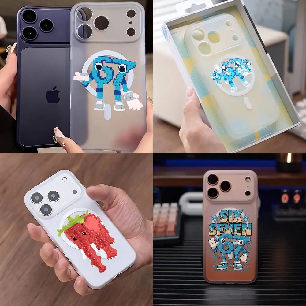 

Six Seven 67 S-Steal A B-Brainrot Case For iPhone 13,16,11,15,12,17,14,Pro,Max,Plus,E,Air,Mini Wireless Charge Magnetic Protect