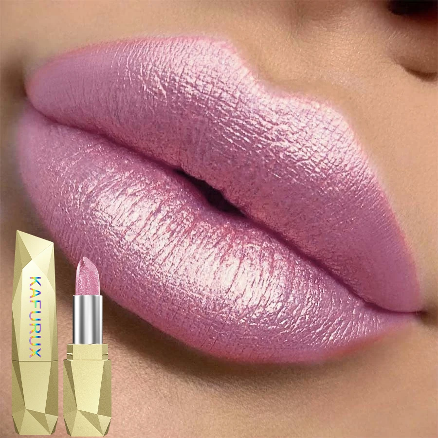 1PC グリッターメタリック口紅仕上げ保湿 19 色赤ピンクスパークリング高着色リップティント唇メイクアップギフト cosmet