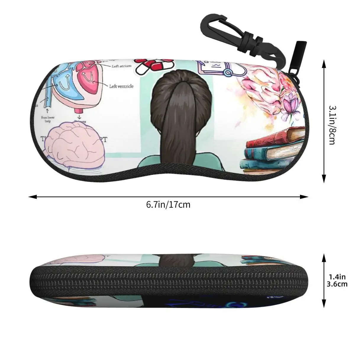 Enfermera En Apuros طبيب ممرضة شل نظارات حافظة نظارات شمسية محمولة صندوق النساء الرجال لينة النظارات حقيبة الحقيبة