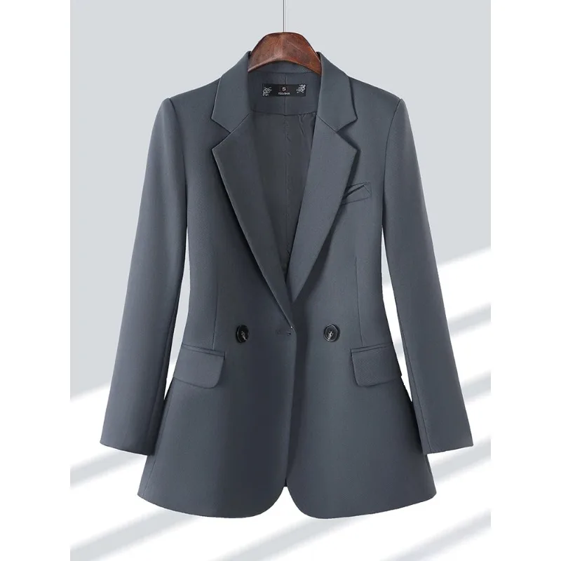 Women Suit Formal Blazer Long Sleeve Single Breasted Gay Coffee Black Solid Business Work Wear Office Ladies Female Jacket