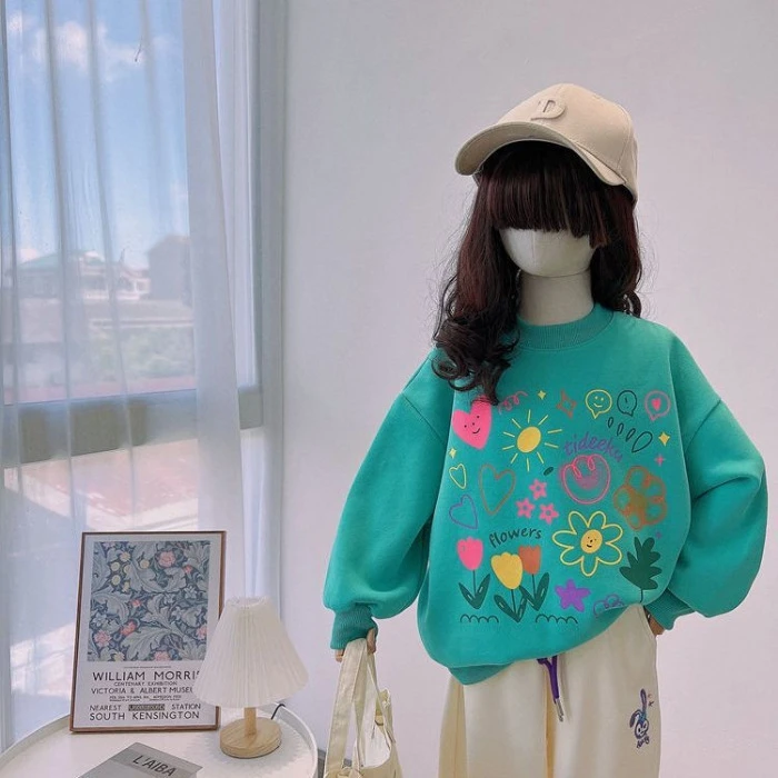 Sweatshirt Spring Wear 2026 Spring and Autumn Baby Korean Edition Western Style Children's Three Dimensional Flower Children's