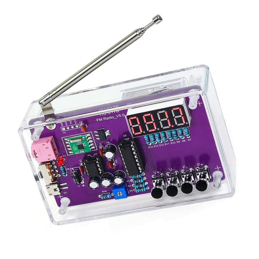 Ulepszone Radio FM RDA5807 zestaw do samodzielnego montażu elektroniczny regulowany wyświetlacz 87-108 MHz nowa praktyka lutowania DIY zestaw komponentów elektronicznych — zdjęcie 6