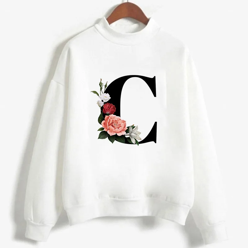 Explosive New 26-letter High-neck Long-sleeved Hoodie Autumn and Winter Hot Sales Sweatshirt Streetwear Women