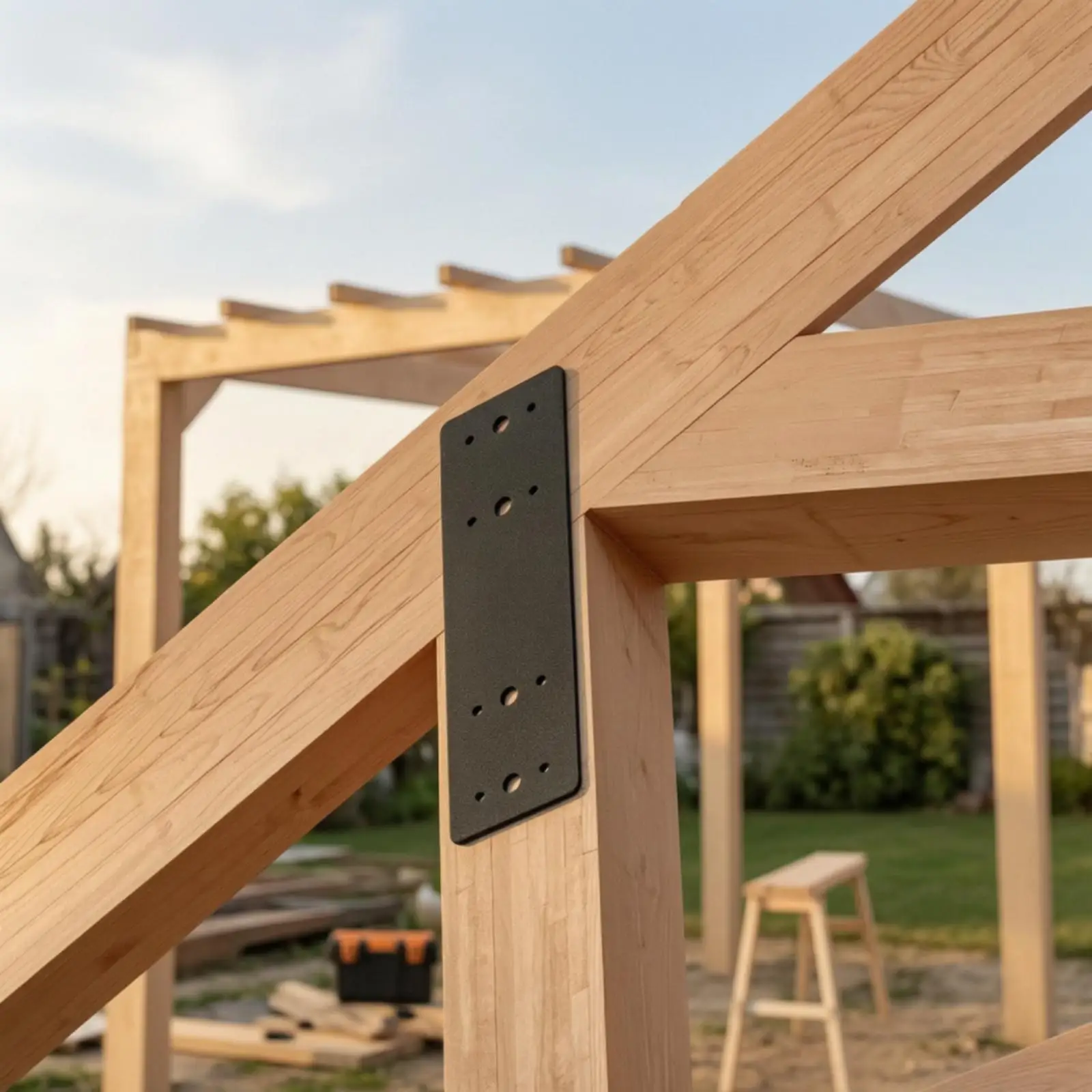 Low Profile I Type Connector Plate for Truss Support and Structural Reinforcement in Building