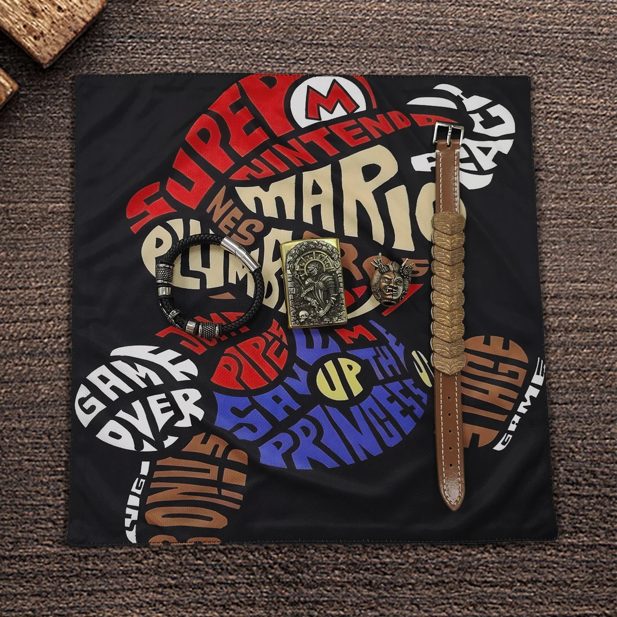 

EDC Hank for Men's Decoration Square Handkerchief Out doors Knife beads Storage Cute Style