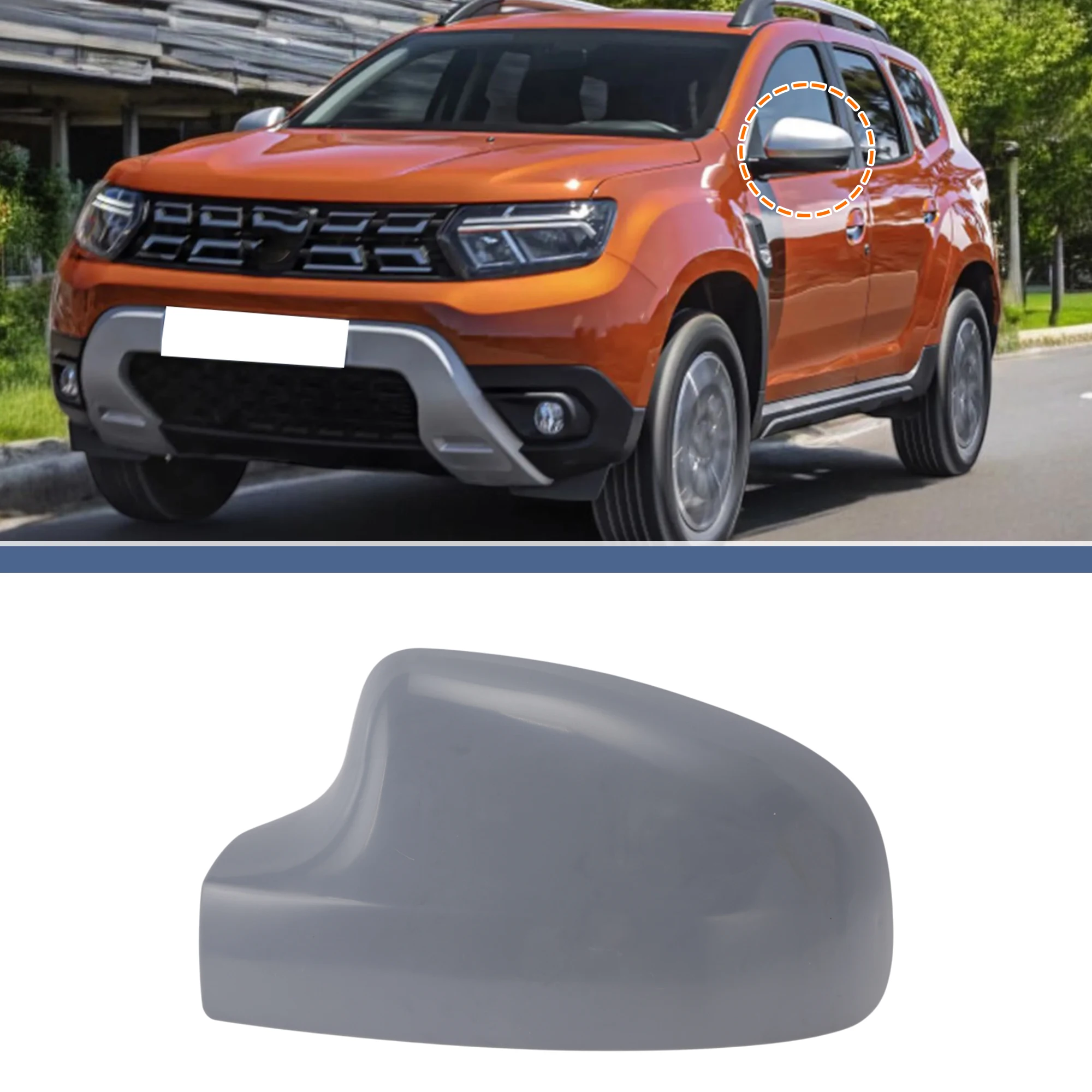 

UXCELL левая сторона зеркала водителя, сменная крышка, глянцево-серая для DACIA DUSTER