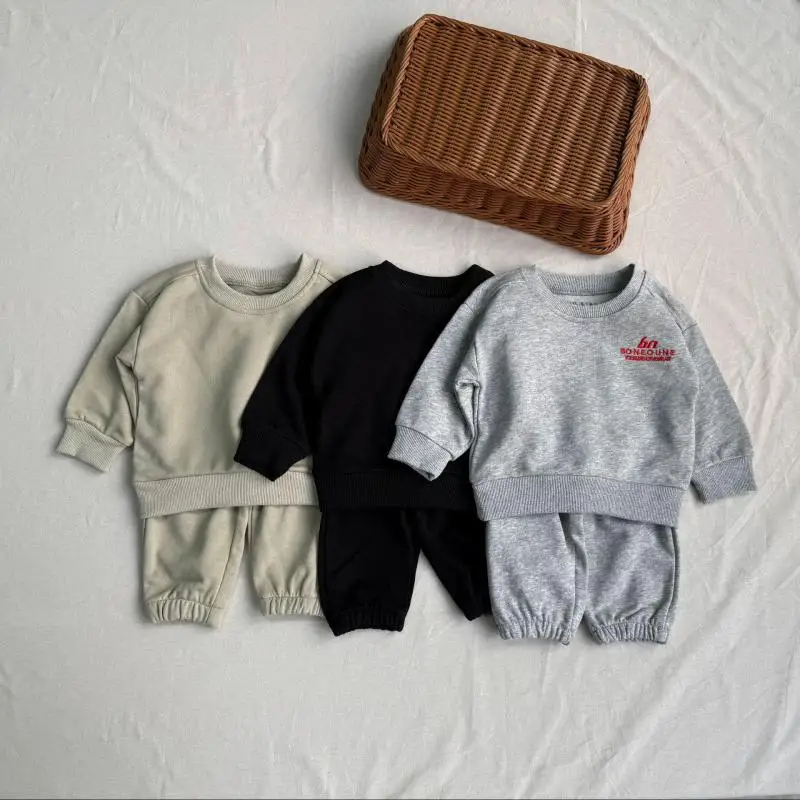 2025 الخريف جديد طفل ملابس طويلة الأكمام مجموعة الفتيان الفتيات إلكتروني طباعة البلوز + السراويل 2 قطعة دعوى الاطفال طفل ملابس غير رسمية #1