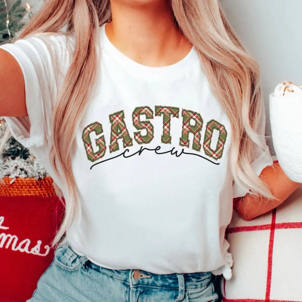 Gi Gastro Crew Nurse Christmas Plaid T Shirt Endo Xmas Rn Tech Merry Happy Holidays Nursing Clinic