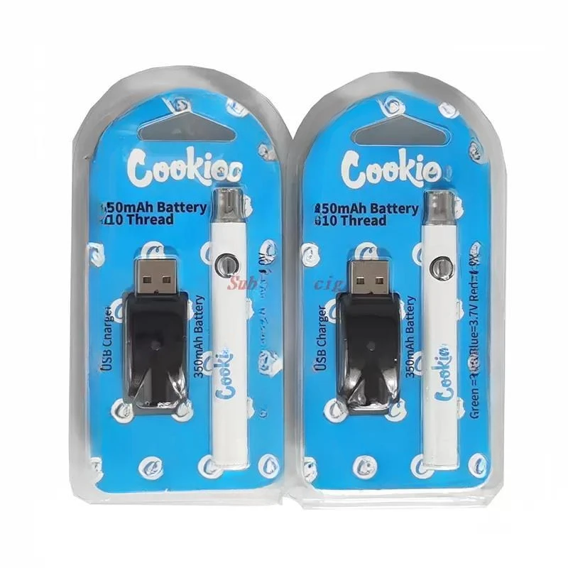 Cookie Preheating Vape Battery 350mAh USB Charger Blister Pack Kits Vaporizer Pen Variable Voltage Batteries for 510 Cartridges