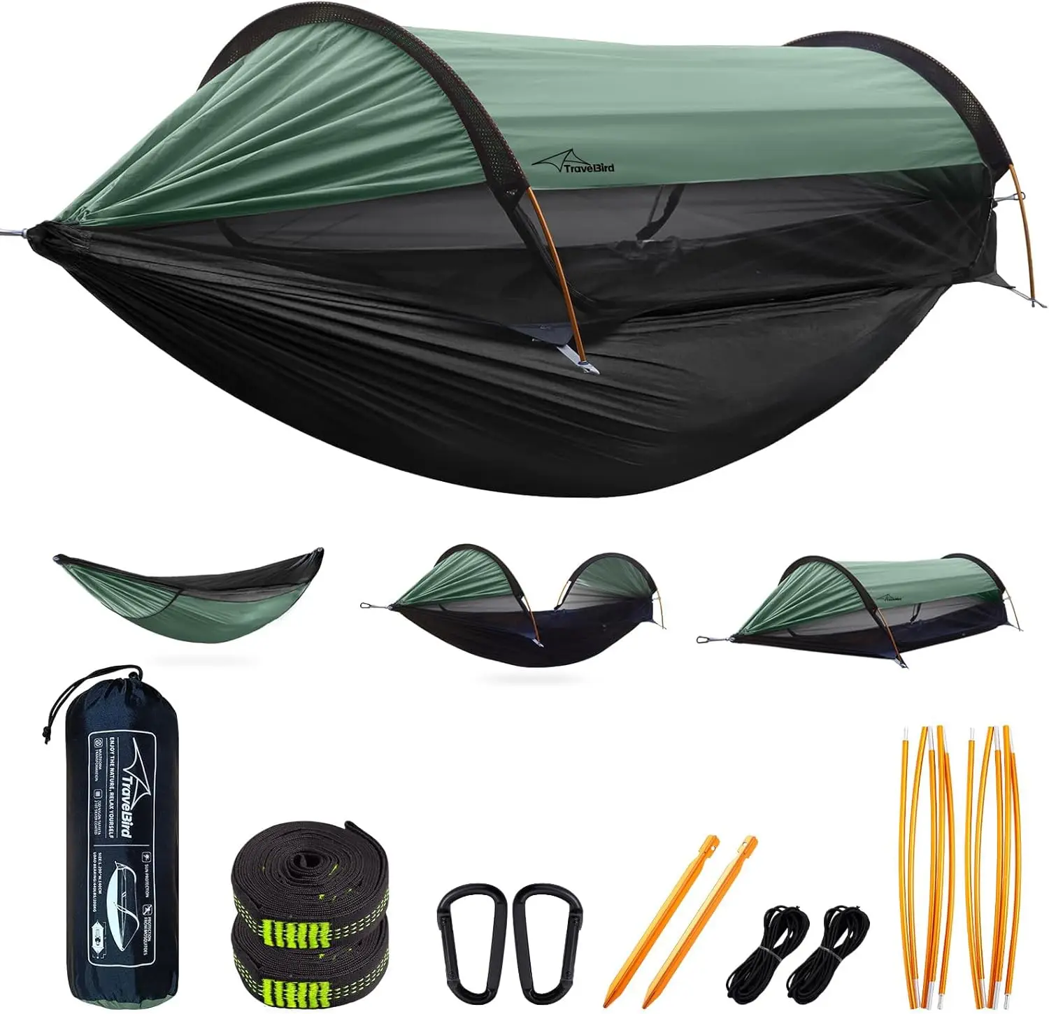 

Extra Large 2-Person Camping Hammock Tent with Mosquito Net and Sunshade, Lightweight for Hiking and Travel