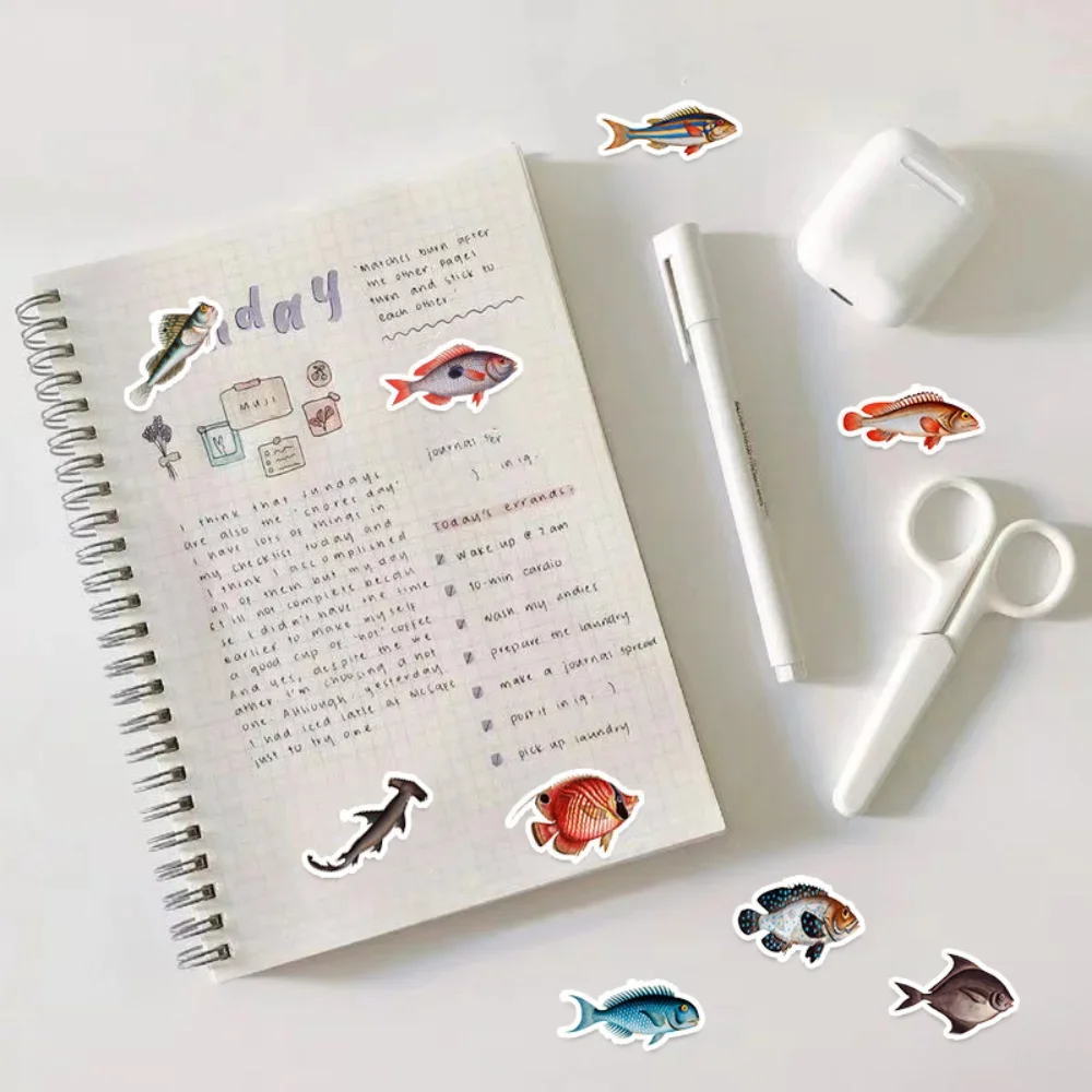 10/25/50pcs ryby morskie Ocean świat naklejki kreskówka dla album do scrapbookingu DIY papeteria butelka wody telefon Laptop gitara zabawka