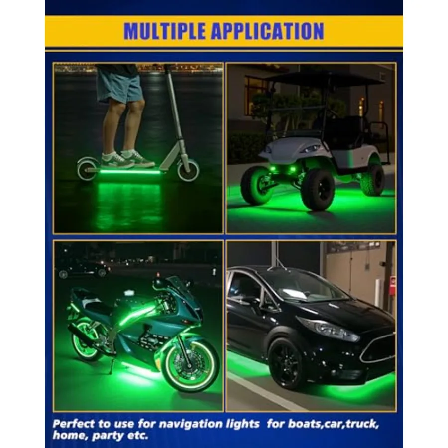 Led Strip Lights, Marine Boat Led Navigation Lights 30CM 15 SMD IP67 Waterproof Auto Interior Lights for Home Decoration Car Mo