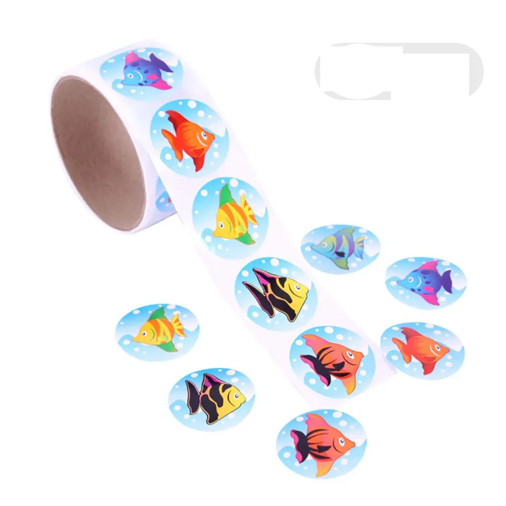 

100 Pieces Tropical Fish Stickers Colorful Adhesive Reward Labels for Children Party Favors Classroom Incentives Fun Art