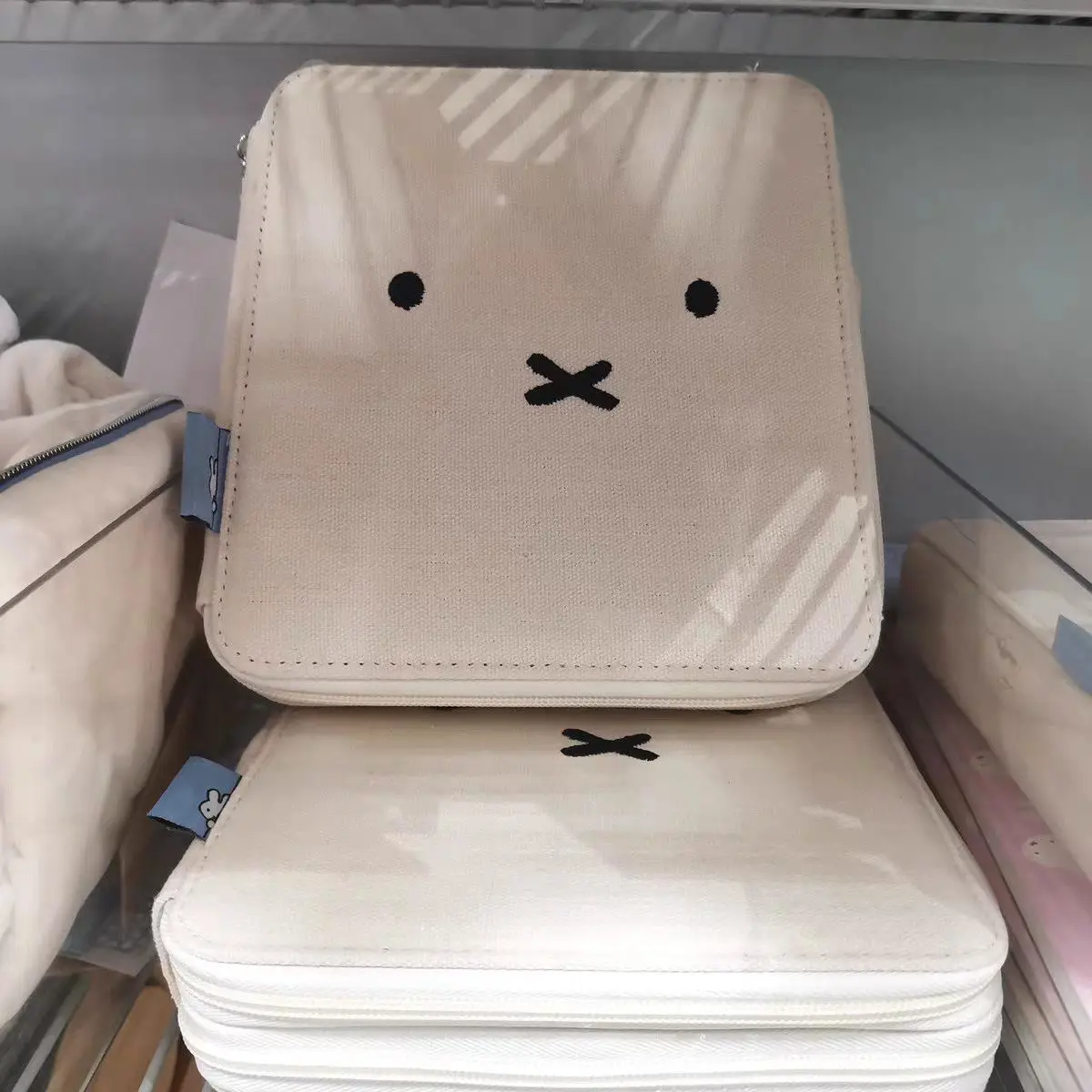 

Kawaii Cute Rabbit Large Capacity Pen Bag Canvas Stationery Box Cartoon Girl Heart Student Simple Storage Box Girls Gifts Toys
