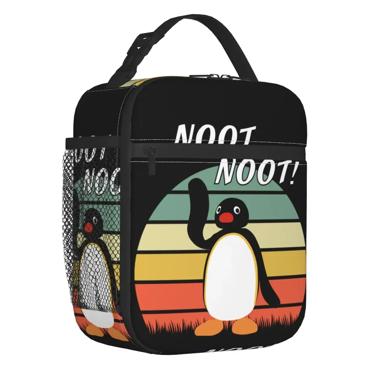 Pingu Noot Noot Insulated Lunch Bags for Women Ulzzang Penguin Resuable Cooler Thermal Bento Box Kids School Children