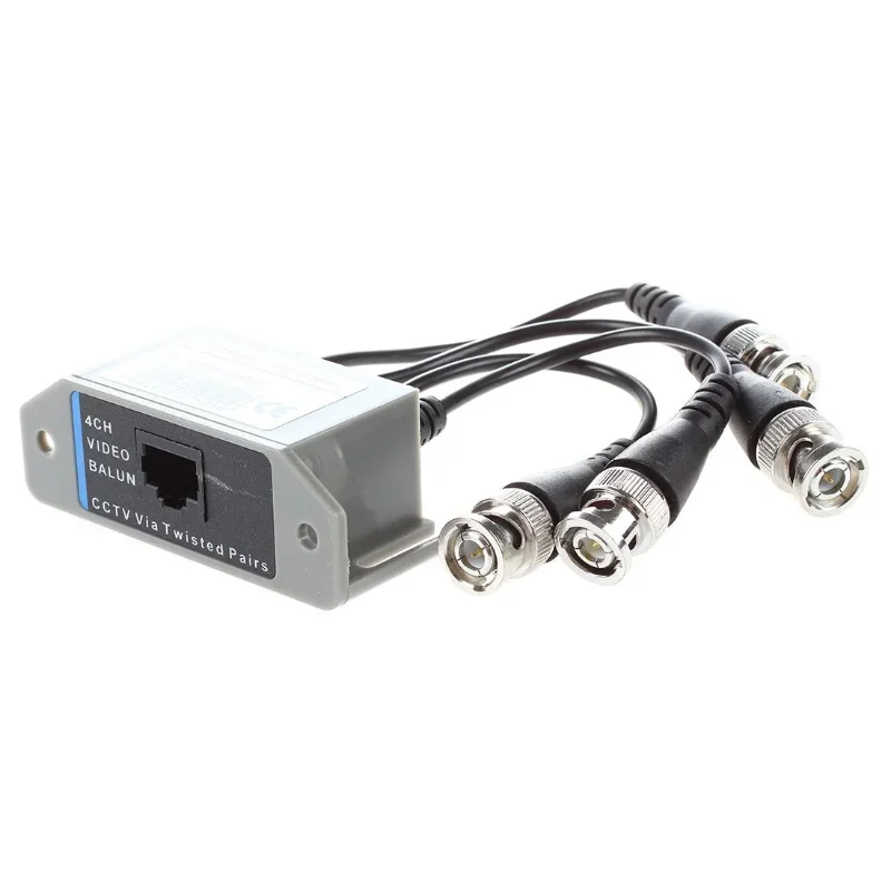 Imagem -04 - Video Balun Bnc Utp Transmissor Cat5 para Cctv Surveillance Câmera Tendência Escam4-channel