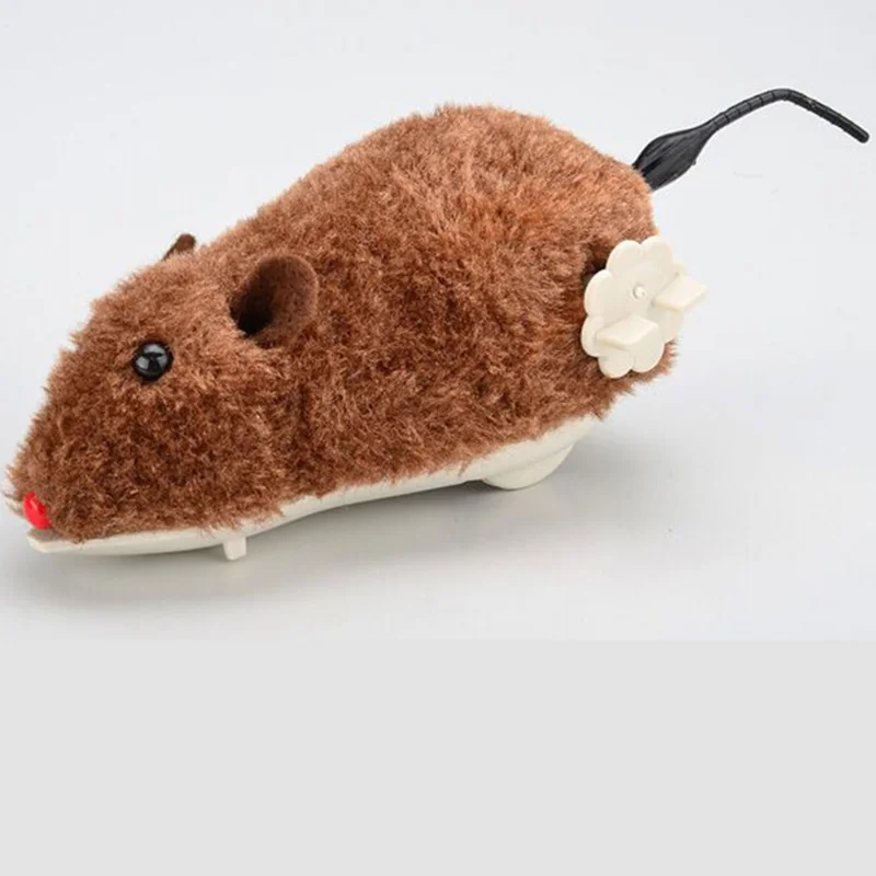 Hot Creative Funny Clockwork Spring Power Plush Mouse Toy Cat Dog Playing Toy Mechanical Motion Rat Pet Accessories