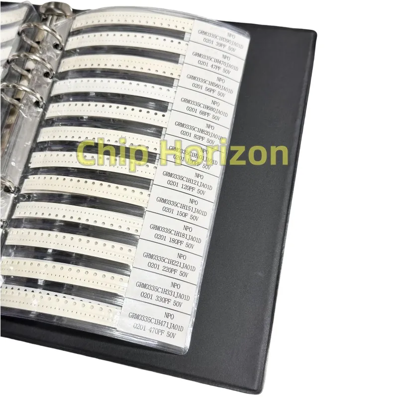 0201 SMD Capacitor Book Component Package Sample Book 51 kinds of capacitance capacitors commonly used 50 pcs each