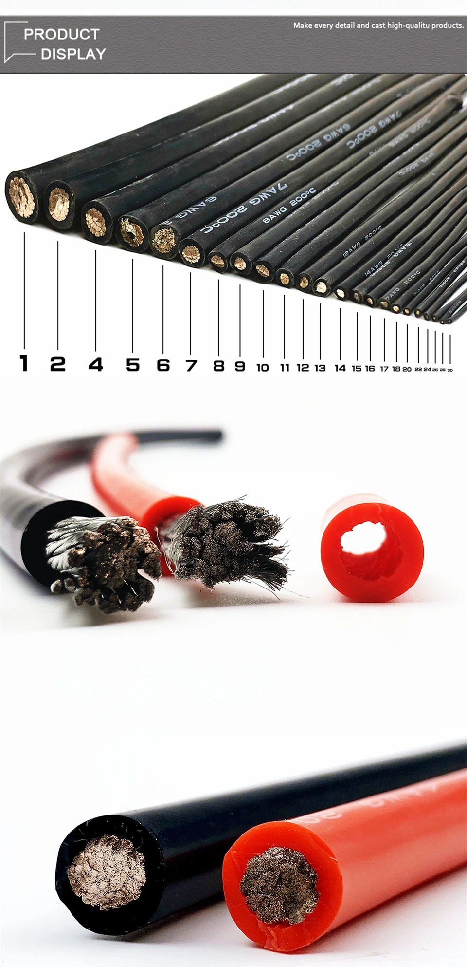 400 m/Rolle, 10 Farben, Silikondraht, hitzebeständiges Silikonkabel, elektronischer Draht, ultraweiche elektrische Drähte, 26, 24, 22, 20 AWG – Detail 5