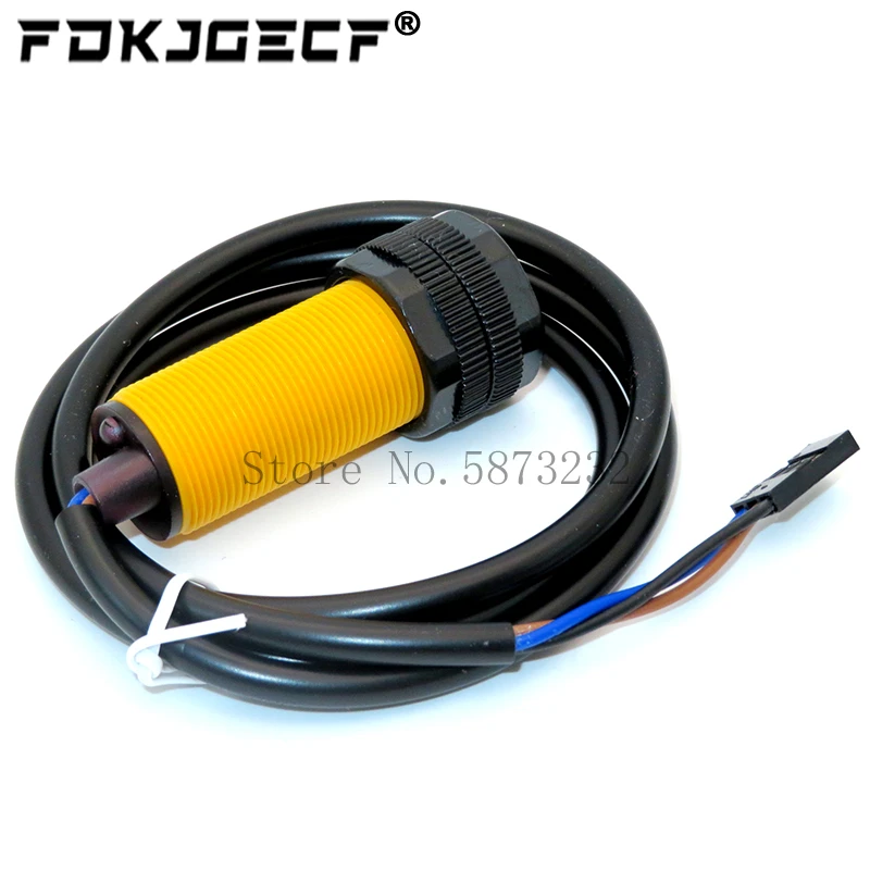 Smart Car Robot E18-D80NK Infrared Obstacle Avoidance Photoelectric Sensor Proximity Switch 3-80cm Detection Range Adjustable