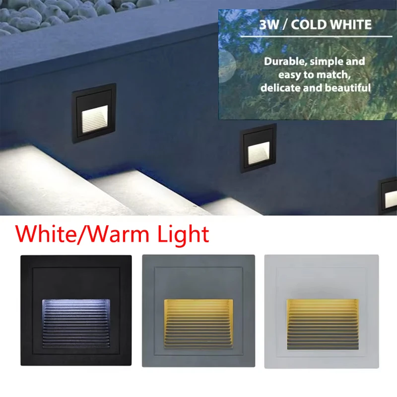 

Aluminum LED wall stair light embedded LED step lamp path aisle garden warm white light ip65 waterproof