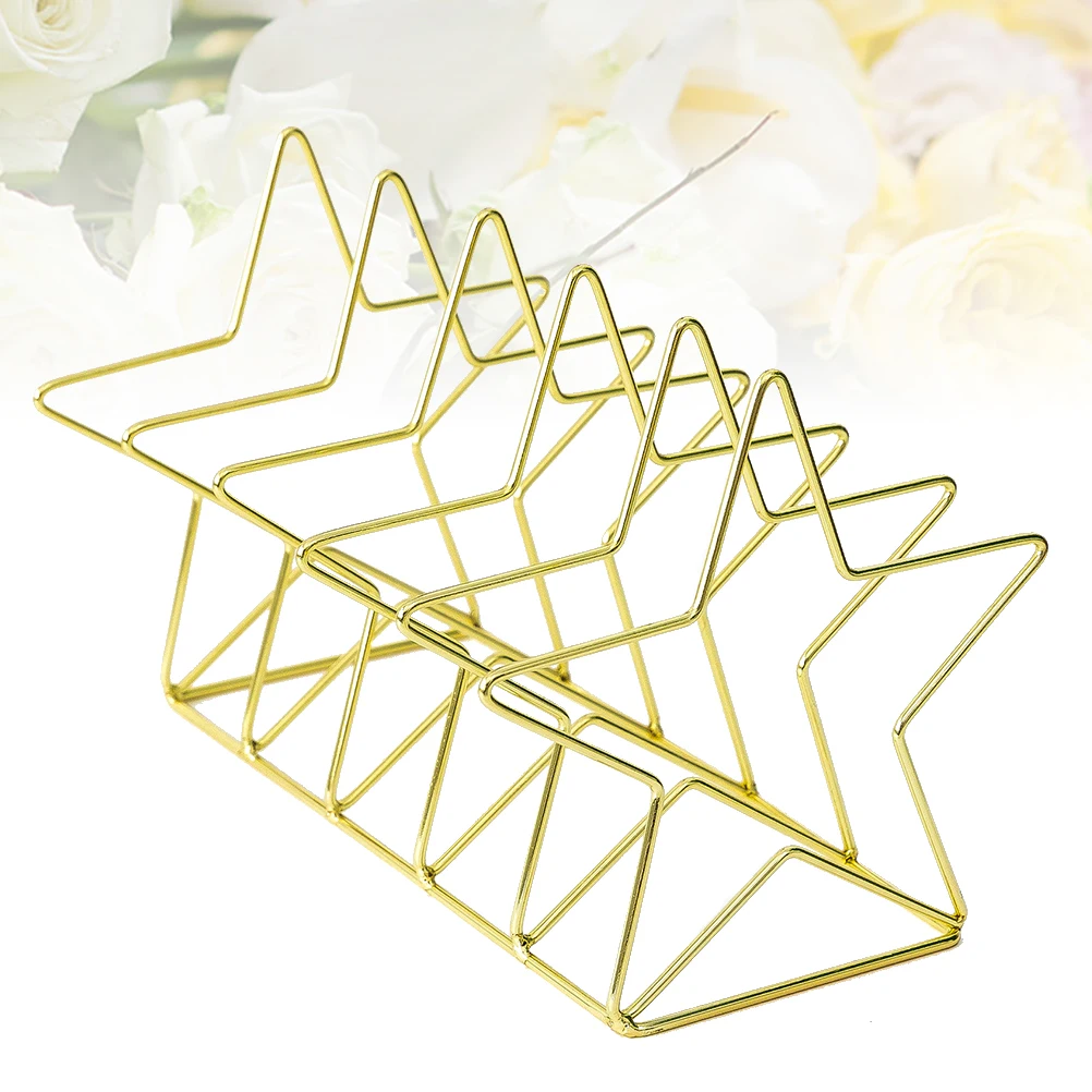

1Pc Simplicity Iron Wrought Bookrack Creative FivePointed Star Shaped Desktop Organizer Nordic Style Magazine File Storage Shelf