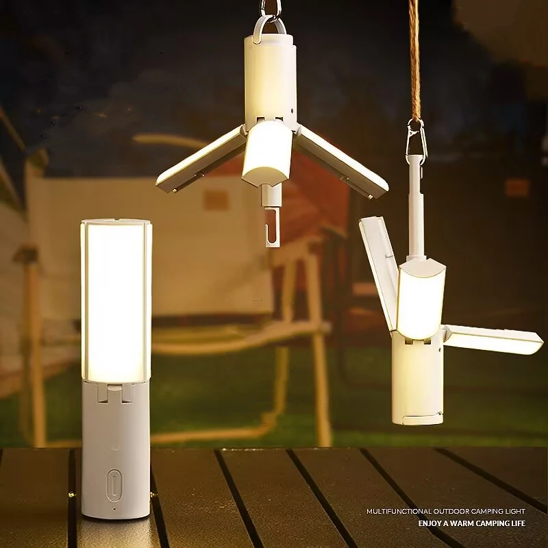 

Picnic Camping Lamp 4000mAh Portable Multifunctional Folding Outdoor Lighting Tent Hanging Lights Dimmable Emergency Flashlight