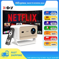 XGODY 4K Projector Netflix Official Android Full hd Beamer 1080P Projector Whale OS Dual Wifi 700 ANSI  BT5.0 Cinema Outdoor