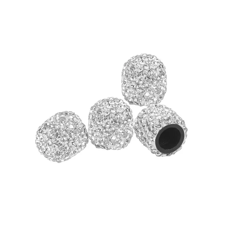 4pcs Diamond Crystal Car Tire Valve Caps Shining Dust-proof Wheel Valve Cover Vehicle Bling Valve Cap Car Styling Accessories