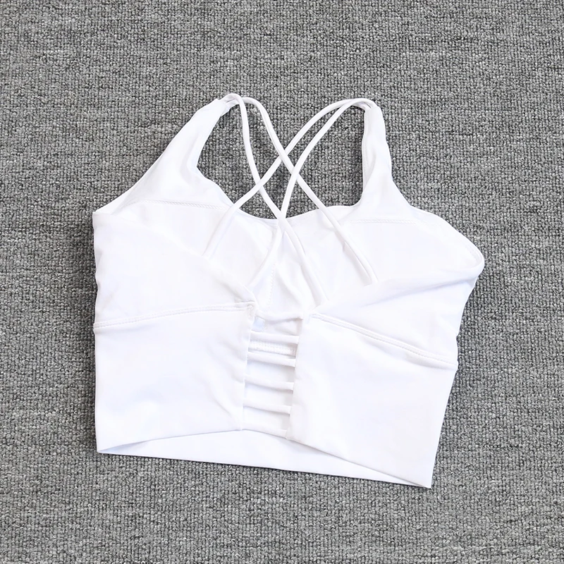 Hot Selling Women Push up Yoga Bra Longline Crop Tank Top Padded Workout Vest Running High Impact Sports bra