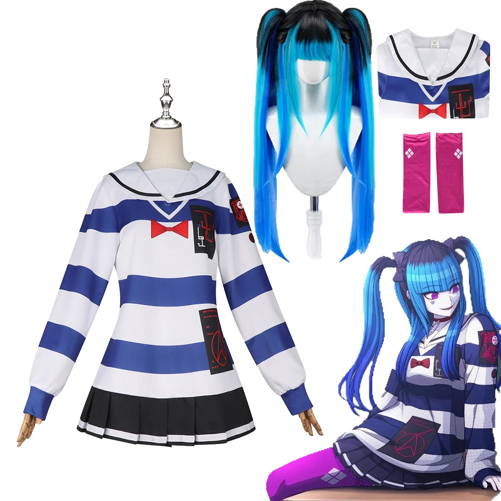 jeu-d'anime-cent-lignes-cosplay-amemiya-darumi-jupe-perruques-tissu-fete-deguisement-tenues-costumes-halloween-costume-carnaval-jeu-de-role
