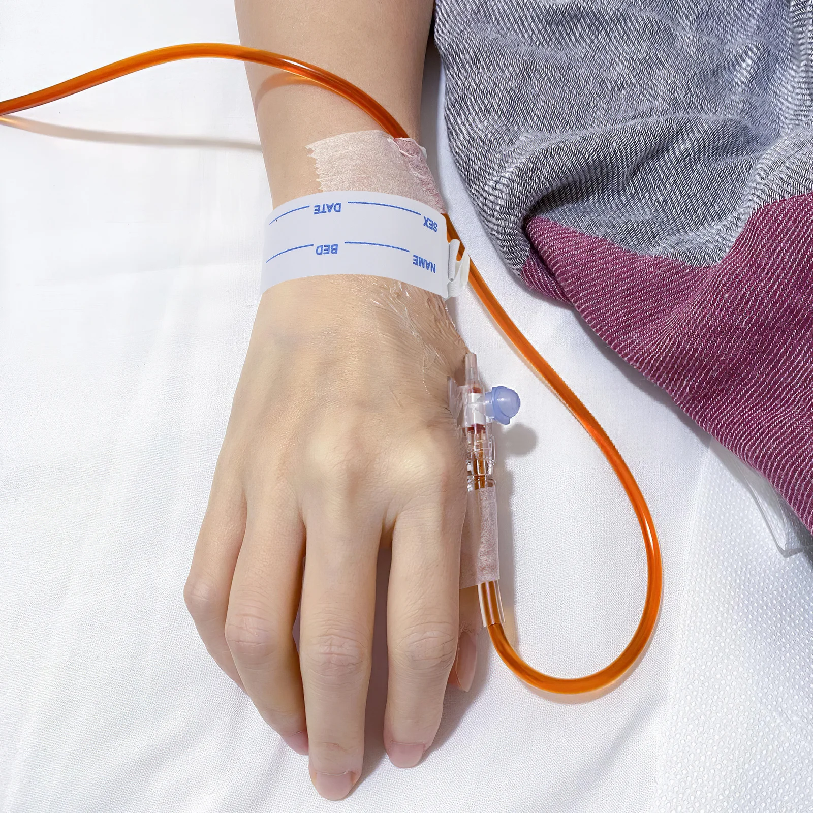 100 peças pulseira de identidade pvc ajustável bandas de identificação de paciente para uso hospitalar pulseiras descartáveis à prova d'água para adultos