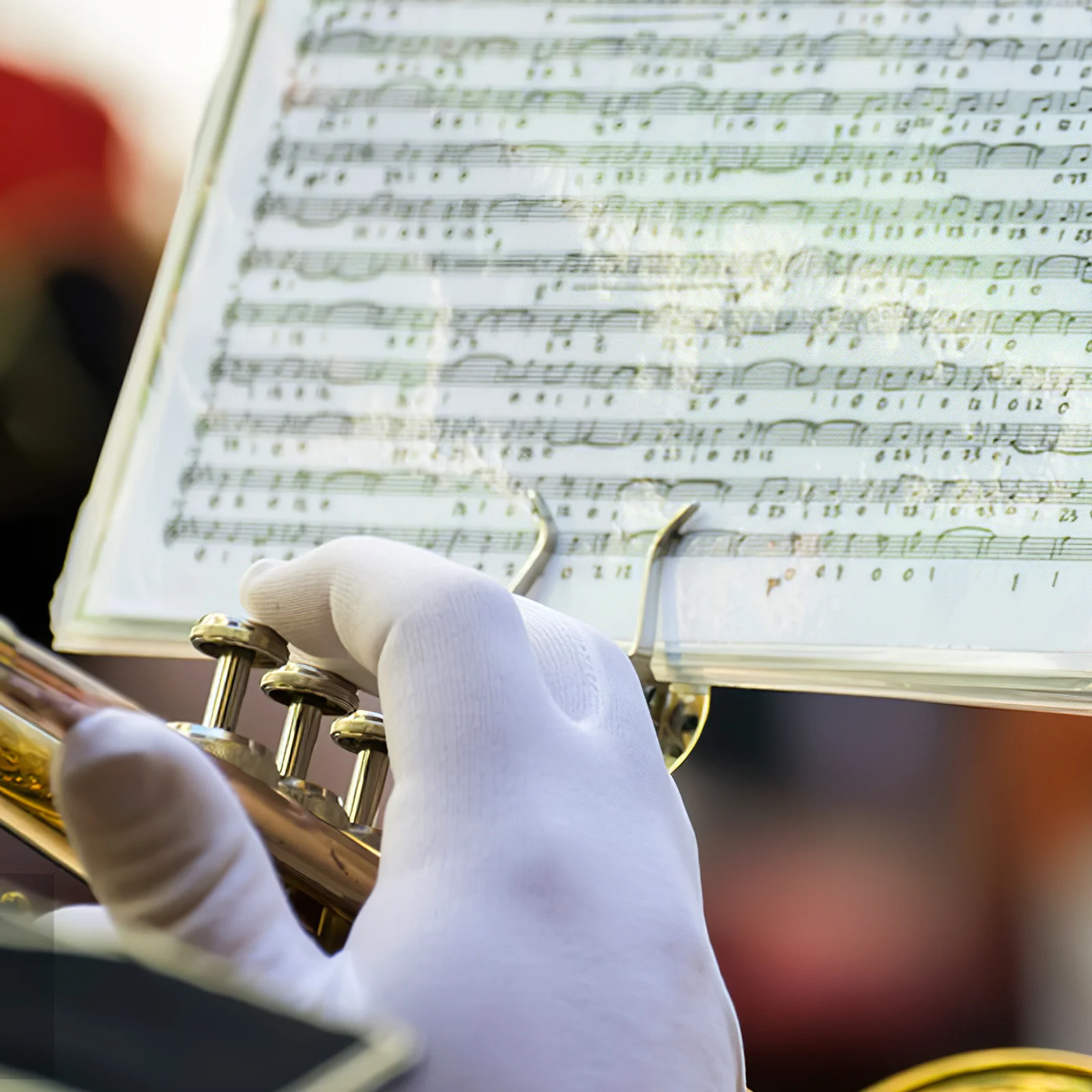 

Music Flip Folder for Marching Band Gold Lyre Clip Compatible with Trombone Trumpet Clarinet Durable Portable Sheet Music Stand