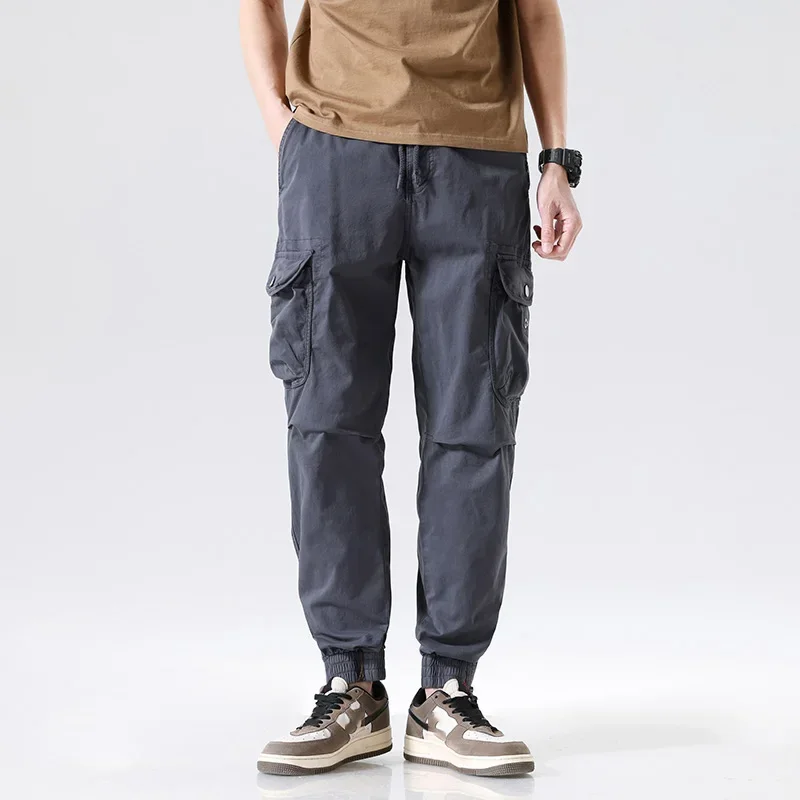 Spring Cargo Pants Khaki Military Personalit Mens Trousers Casual Cotton Tactical Men Big Size Trend Mountaineer Pantalon ASAL