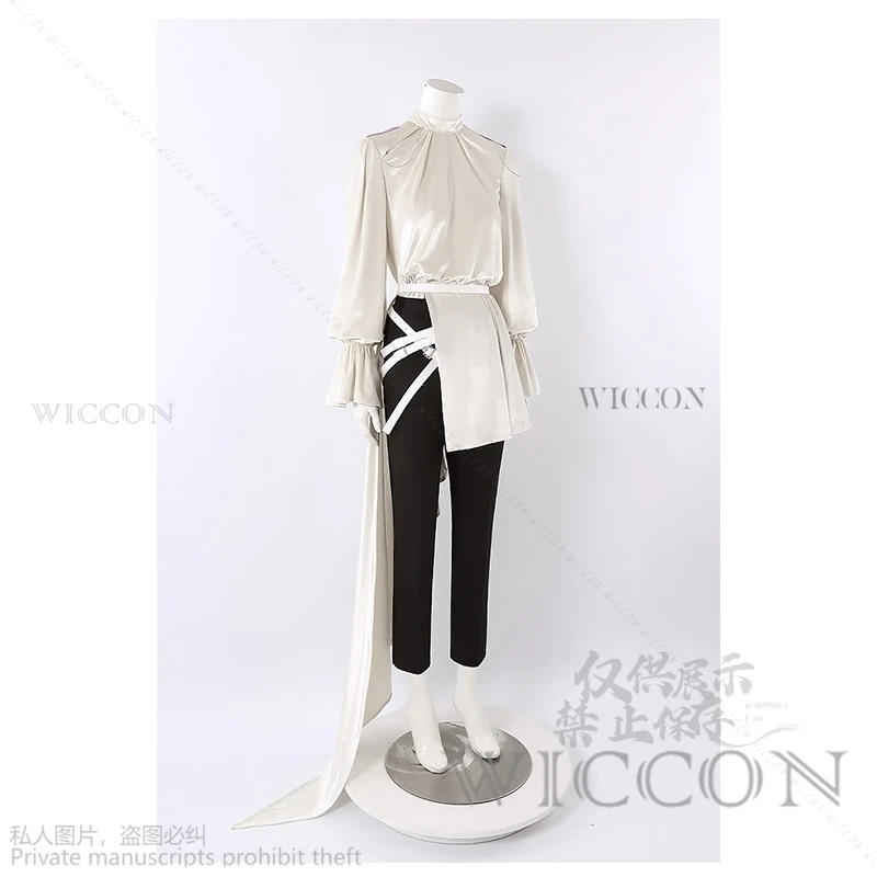 Alien Stage Anime Idol Cosplay Role Playing Party Top Pants Bow Tie Belt Halloween Carnival Costume Outfit Light Purple Version