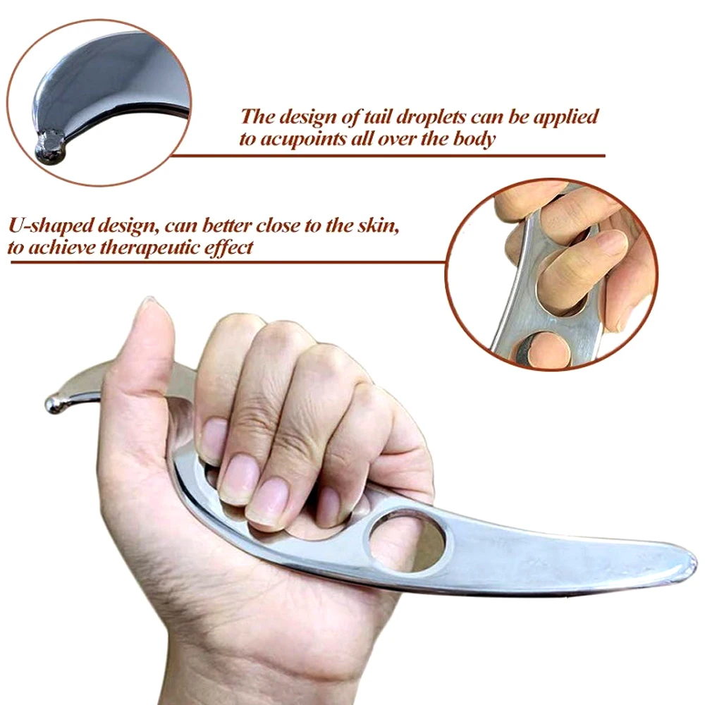 Gua Sha Tool Stainless Steel Manual Scraping Massage Tools Physical Therapy Pain Relief Myofascial Release Tissue Mobilization