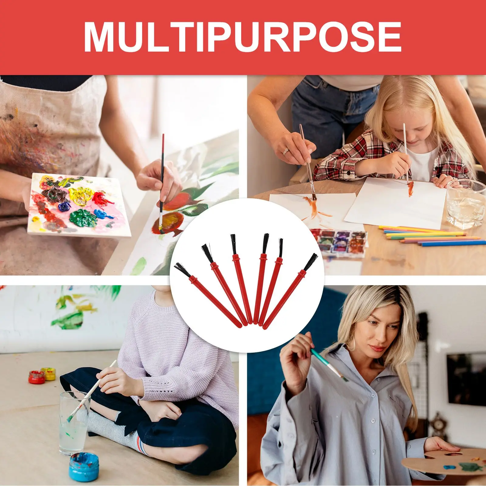 100 Pcs Kids Painting Brushes PP Material Comfortable Ergonomic Design Easy Clean Watercolor Supplies For Paintbrush