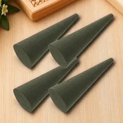 

4pcs Flower Mud For Diy Floral Arrangement High Density Water Absorbent Foam Blocks Home Wedding Table Decoration Supplies Cone