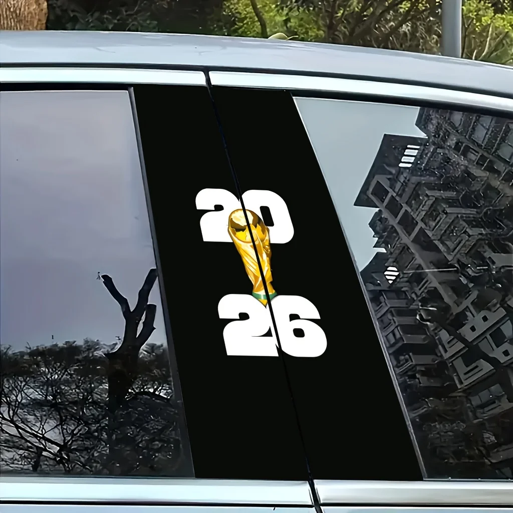 

FIFA 2026 World Cup Cartoon Car Pillar Stickers are creative and fun. These B-pillar protective film stickers are suitable