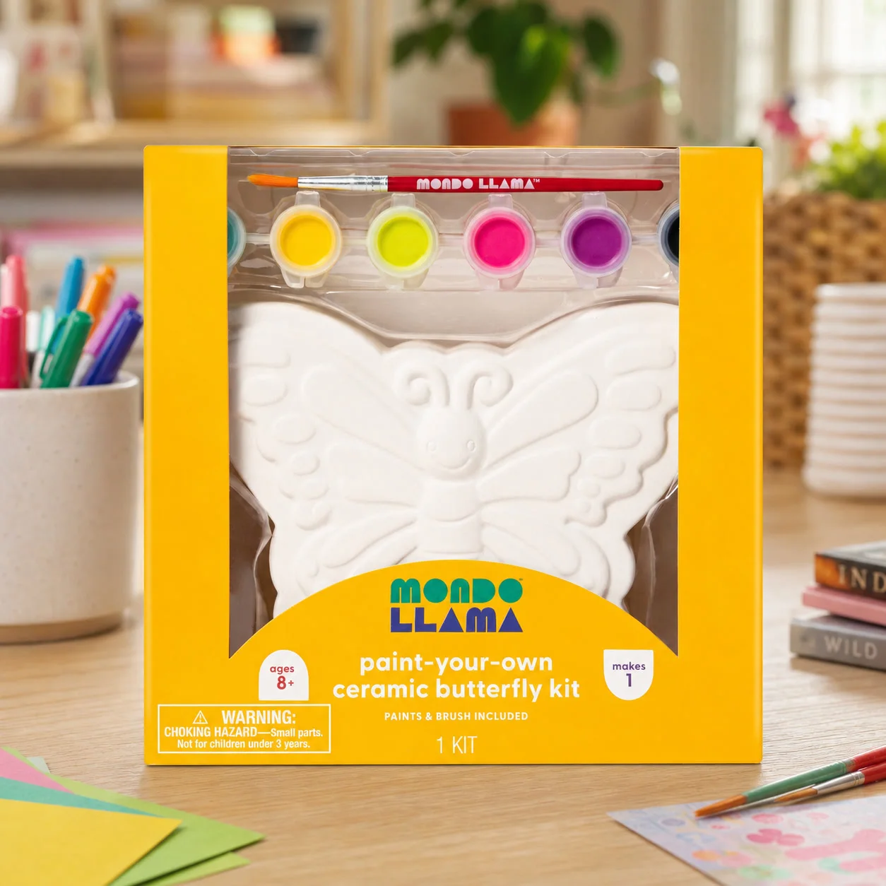 Paint Your Own Ceramic Butterfly Craft Kit With Paint And Brush, Creative Diy Art Activity For Kids Ages 8+
