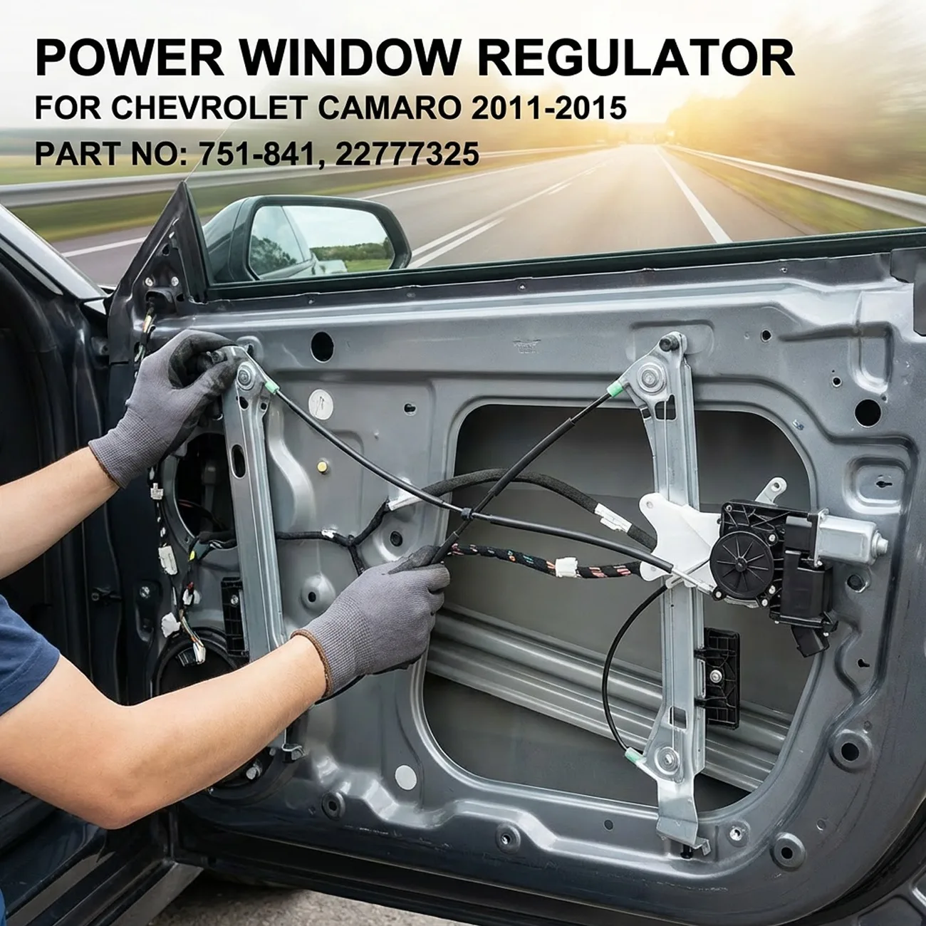 

Power Window Regulator w/ Motor Front Left 751-841 22777325 For Chevrolet Camaro 2011 2012 2013 2014 2015, V6 3.6L/V8 6.2L 7.0L