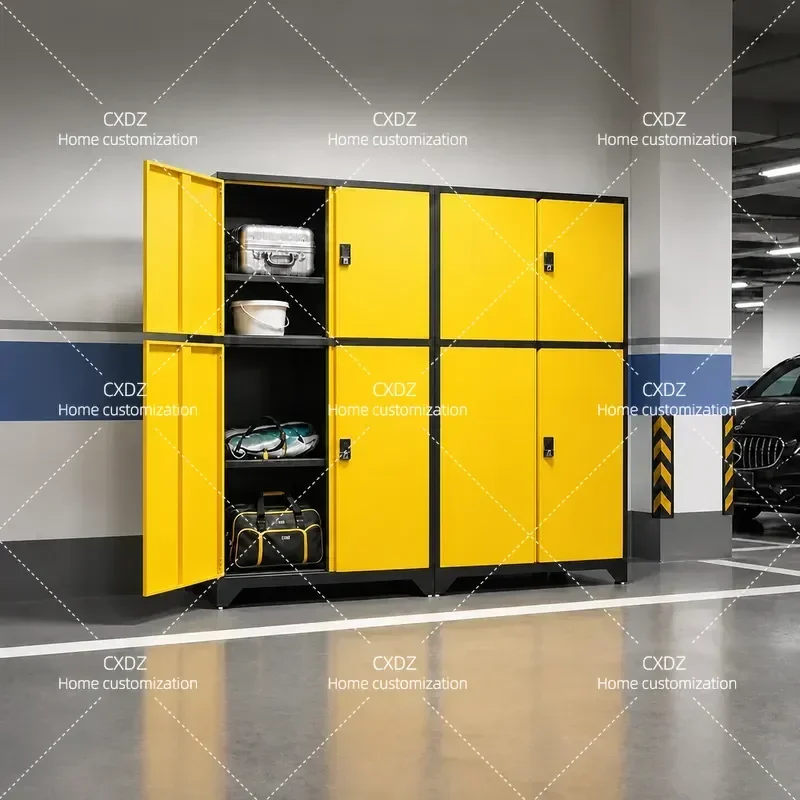 Outdoor Storage Cabinet Waterproof Garage Locker for Underground Parking Space Integrated Fishing Tackle Tool Organizer