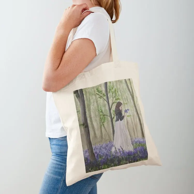 

Charlotte In The Bluebells Tote Bag custom canvas bag tote bag foldable reusable shoping