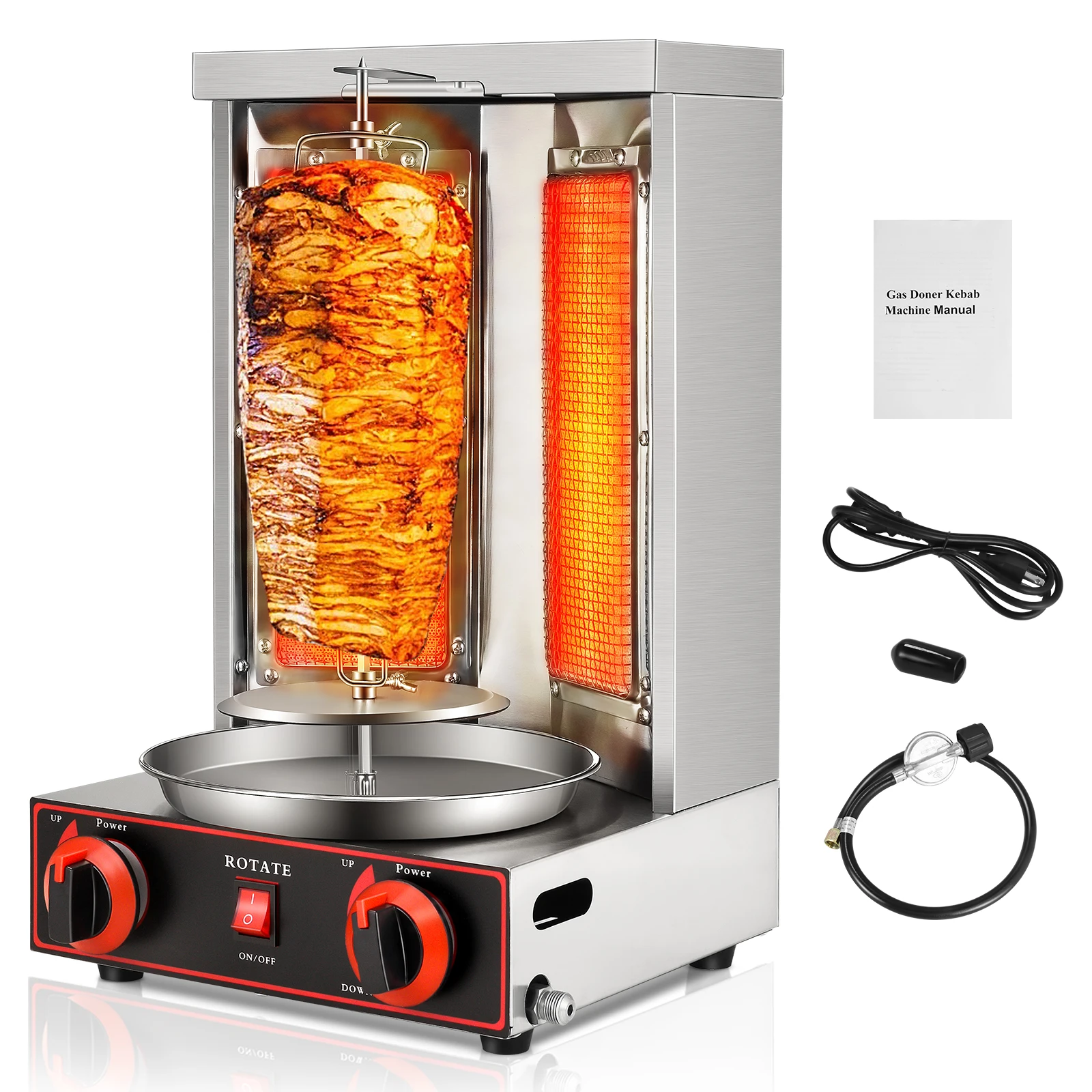 Grill Machine Barbecue Roast Oven Vertical Oven Turkish BBQ Kebab Machine 360 Degree Rotary Grill Gyro Grill Gas Fuel