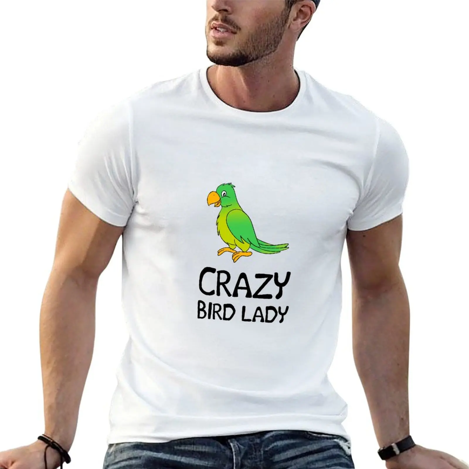 

Crazy Bird Lady T-Shirt anime tshirt funny t shirts cotton man t shirt cotton T-shirt