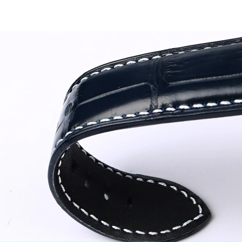 For Panerai Bamboo Crocodile Leather Watch Strap Genuine Leather Strap Pin Buckle 22 24mm Watch Accessories