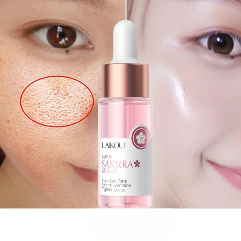 

Sakura Whitening Face Serum Anti Aging Fade Fine Lines Tighten Pores Improve Melanin Pigment Dull Moisturizer Brighten Skin Care