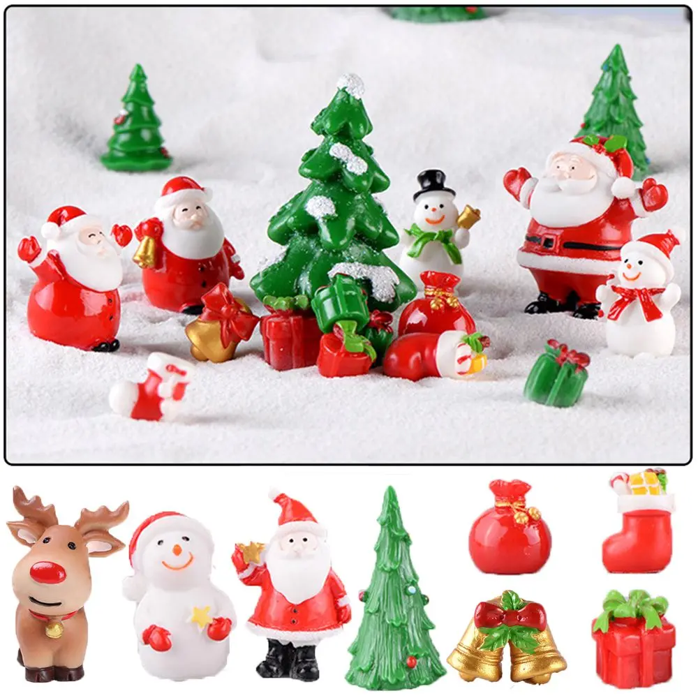 Dollhouse Ornament Home Decorations Fairy Garden Micro Landscape Deer Xmas Tree Santa Claus Miniature Snowman Christmas